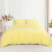 PiccoCasa 3 Pieces Twin Yellow Duvet Cover Set, Soft Comforter Cover Set(1 Duvet Cover + 2 Pillowcases) Breathable Bedding Quilt Cover Sets with Zipper Closure & Corner Ties