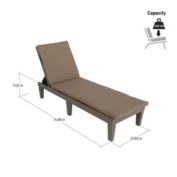 DUKAP Oslo Patio Reclining Sun Lounger Grey With Beige Cushion