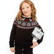 Charter Club Women&#39;s Little Girls Fair Isle Family Sweater Black Size 6X