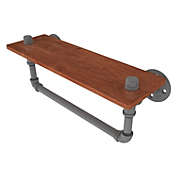 Allied Brass Pipeline Collection 16 Inch Ironwood Shelf with Towel Bar