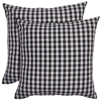 Farmlyn Creek Set of 2 Plaid Throw Pillow Covers 20x20 in, Black and White Buffalo Farmhouse Decorative Cushion Case
