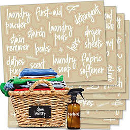 Talented Kitchen 141 Laundry Room & Linens Closet Organization Labels. Script, Preprinted Stickers. Clear, Water Resistant Labels for Canister Baskets & Bins (White Laundry Room & Linens - 141 Labels)