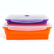 Kitchen + Home Thin Bins Collapsible Containers - Set of 2 XL Silicone Food Storage Containers