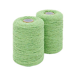 Bright Creations Green Cotton Twine, String for Crafts, Macrame, Gifts (2mm, 218 Yards, 2 Spools)