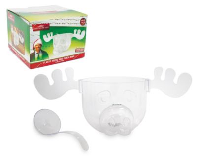 National Lampoon&#39;s Christmas Vacation Marty Moose Plastic Punch Bowl with Serving Ladle   Party Snack Catering Mixing Bowl For Home Kitchen Bar Set   Holiday Movie Gifts and Collectibles