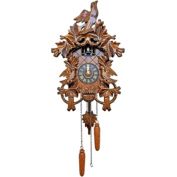 Alexander Taron 14" Brown, Gold, and Black Carved Black Forest Battery-Operated Full Size Cuckoo Clock