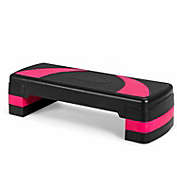 Slickblue 31 Inch Adjustable Exercise Aerobic Stepper with Non-Slip Pads-Pink