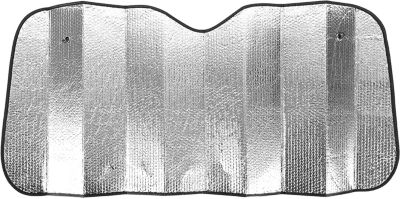 Silver Car Foldable Sun Shade - Zone Tech Premium Quality Accordion Metallic Reflective Car Sun Shade