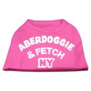 Mirage Pet Products Aberdoggie NY Screenprint Shirt Bright Pink Medium - 12" L
