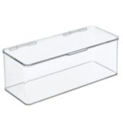 mDesign Plastic Stackable Closet Storage Bin Box with Lid