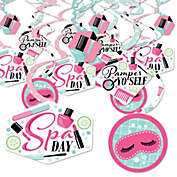 Big Dot of Happiness Spa Day - Girls Makeup Party Hanging Decor - Party Decoration Swirls - Set of 40