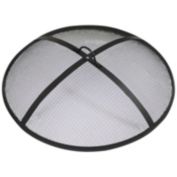 Sunnydaze Outdoor Heavy-Duty Steel Mesh Round Camp Fire Pit Spark Screen Lid with Handle - 22" - Black