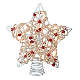 Kurt Adler 12 Lighted White Birch Berry Star Christmas Tree Topper - Clear Lights
