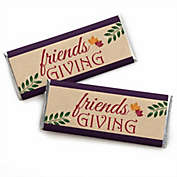 Big Dot of Happiness Friends Thanksgiving Feast - Candy Bar Wrapper Friendsgiving Party Favors - Set of 24