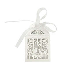 Wrapables Love Birds Wedding Party Favor Boxes Gift Boxes with Ribbon (Set of 50) / White