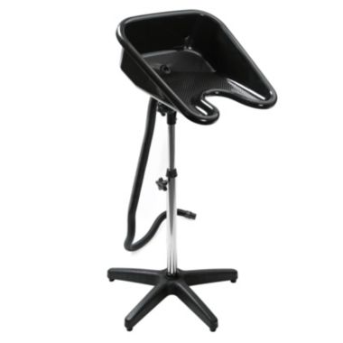 Saloniture Portable Salon Basin Shampoo Sink with Drain - Black - Adjustable Height. View a larger version of this product image.