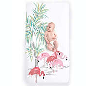 JumpOff Jo Fitted Crib Sheet - Cotton Crib Sheet for Standard Sized Crib Mattresses - Hypoallergenic and Breathable - 28 x 52 Inches - Flamingo Family
