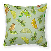 Caroline&#39;s Treasures Lemons, Limes and Oranges Fabric Decorative Pillow 18 x 18