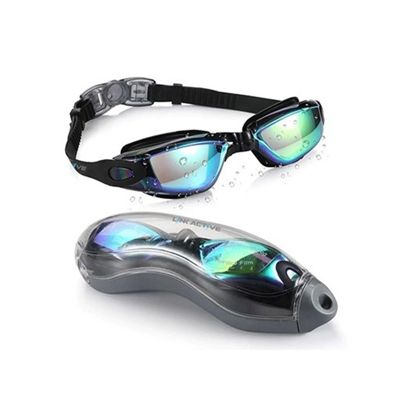 Link Active Swim Goggle With Fast Clasp Technology UV Protection Leak & Fog Proof Wide View Adult/Youth Blue Spectrum