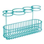 mDesign Metal Cabinet/Wall Mount Hair Care Styling Tool Storage Basket