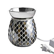 WHOLE HOUSEWARES Mosaic Glass Candle And Fragrance Warmer For Heating Scented Candles