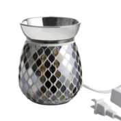 WHOLE HOUSEWARES Mosaic Glass Candle And Fragrance Warmer For Heating Scented Candles