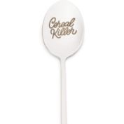 Okuna Outpost Engraved Stainless Steel Spoon with Gift Box, Cereal Killer (7.8 Inches)