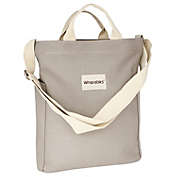 Wrapables Canvas Tote Bag for Women, Casual Cross Body Shoulder Handbag / Gray