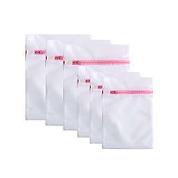 Unique Bargains Traveling Washing Bags Socks Underwear Clothes Net Mesh Bag Set (Pink)