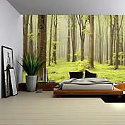 Wall26 66"x96" Removable Sticker Green Misty Forest Wall Mural
