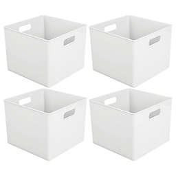 mDesign Storage Organizer Bin with Handles for Cube Furniture, 4 Pack