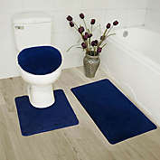 Kitcheniva 3-Piece Bathroom Set Rug- Navy Blue