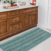 PrimeBeau Luxury Chenille Bathroom Rug Mat Non Slip Extra Soft and Absorbent Shaggy Rug, Duckegg,  47" x 17"