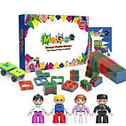 Mag Genius - Buildem&#39; your way ! 102 Mathematically Shaped Tiles - STEM Authenticated Magnetic Building Playset - Starter kit