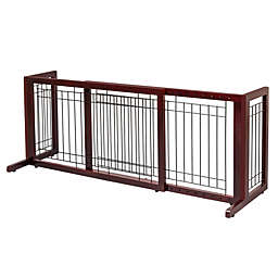 Kitcheniva Freestanding Pet Gate Wooden Dog Gates Indoor Fence Adjustable from 40"-71"