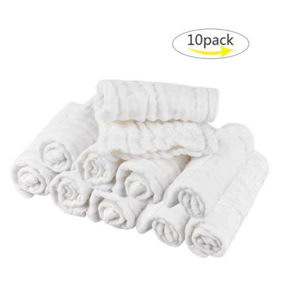 Infinity Merch 10 Pack 12&quot;x12&quot; Cotton Extra Absorbent Baby Washcloths