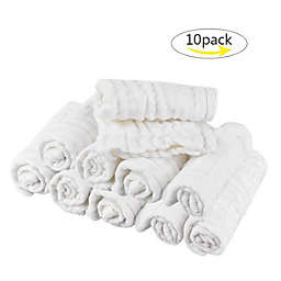 Infinity Merch 10 Pack 12"x12" Cotton Extra Absorbent Baby Washcloths