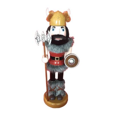 Viking Warrior with Shield and Axe Wooden Christmas Nutcracker 14 Inch New