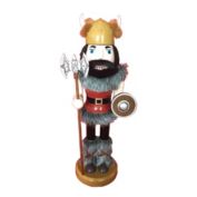 Viking Warrior with Shield and Axe Wooden Christmas Nutcracker 14 Inch New