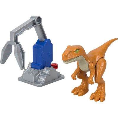 Fisher-Price Imaginext Jurassic World Dominion Atrociraptor &#39;Tiger&#39; Dinosaur Toy with Trap