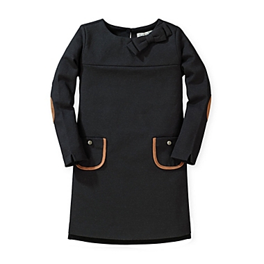 Hope & Henry Girls&#39; Quilted Ponte Riding Dress (Black, 2T). View a larger version of this product image.