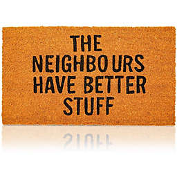Juvale The Neighbours Have Better Stuff Nonslip Doormat, Coco Coir Mat (17 x 30 in)