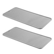 mDesign Silicone Pet Food/Water Bowl Feeding Mat for Dogs, Small, 2 Pack