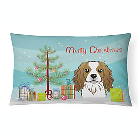 Santa Sleeping with Saint Bernard Dogs Christmas Pillow 14x14 