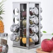 Kitcheniva Rotating Spice Rack Organizer with 16 Jars Seasoning Storage Set