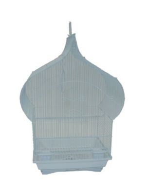 YML  Taj Mahal top Shape Medium Bird Cage with Removable Plastic Tray - White