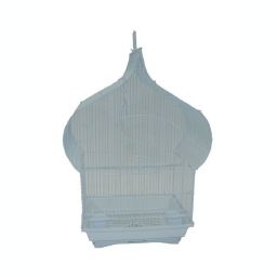 YML  Taj Mahal top Shape Medium Bird Cage with Removable Plastic Tray - White