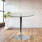 Flash Furniture Hills 31.5&#39;&#39; Round Glass Table with 29&#39;&#39;H Chrome Base