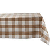 Contemporary Home Living 60" x 84" White and Stone Brown Buffalo Check Table Cloth