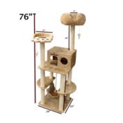 Majestic Pet Product 76-Inch Wood Casita Fur Tree for Cats